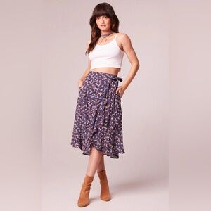 LINAELLE PURPLE FLORAL WRAP SKIRT